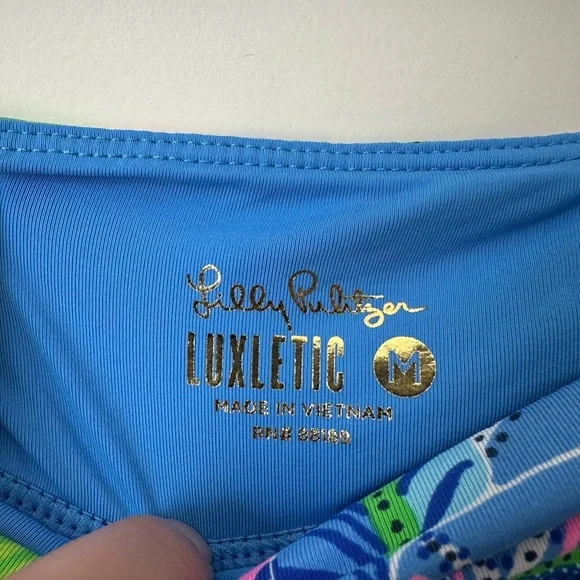 Lilly Pulitzer Blue Beleaf In Yourself AILA LUXLETIC SKORT Size M - Picture 7 of 10